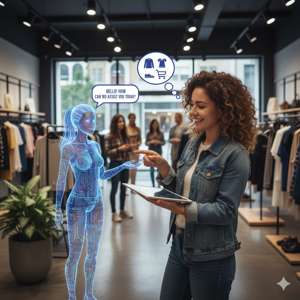 AI shopping assistant chatting with customer