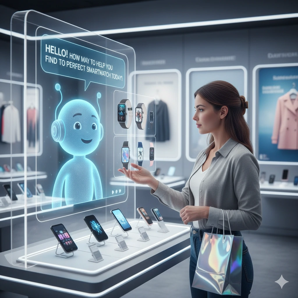 AI shopping assistant chatting with customer